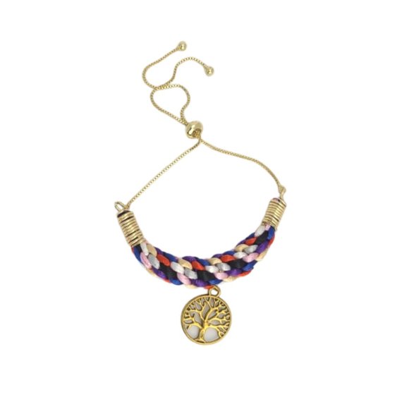 Handmade Jewelry - Adjustable Chain Bracelet with Multi-Colors Macram